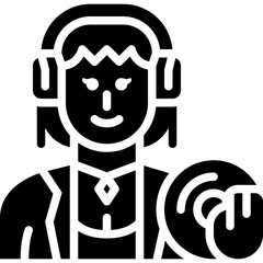 female dj solid icon