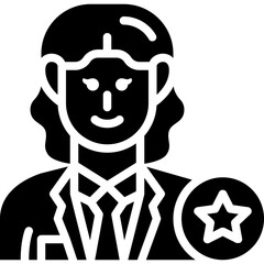 female ceo solid icon