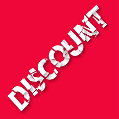 Inscription Broken Discount on Red Background with Shadow