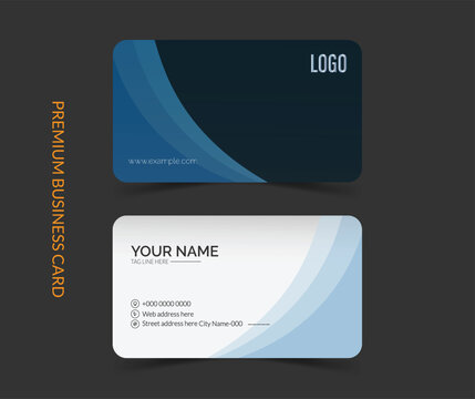 Abstract modern corporate blue white business card layout