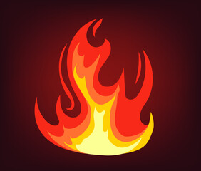 Fire flame hot heat isolated concept. Vector flat graphic design illustration