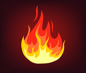 Fire flame hot heat isolated concept. Vector flat graphic design illustration