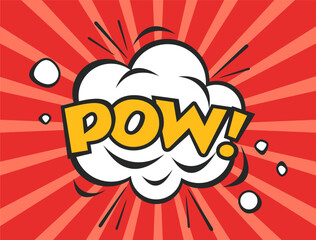 Comic pow bang graphic splash background banner concept. Vector flat graphic design illustration