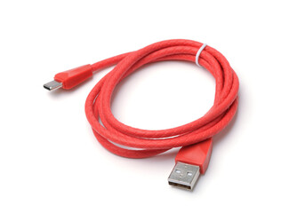 Red plastic USB cable