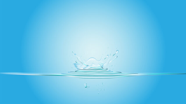 Blue water splash Realistic, vector illustration