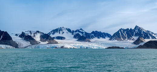 Lilliehöökbreen glacier complex in Albert I Land and Haakon VII Land at Spitsbergen, Svalbard.