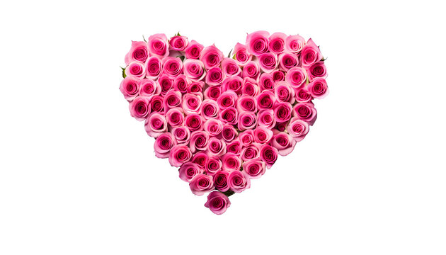 ハート型の薔薇の花束(背景透過)アルファチャンネル付png 招待状、挨拶状、ウェディング カード