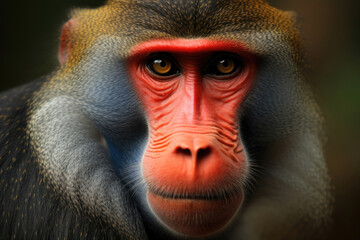 Mandrill (Mandrillus sphinx) monkey face