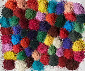 multi-colored shavings of colored pencil lead