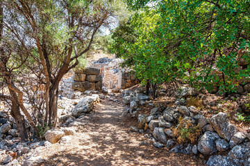 Ruins of the ancient Greek city of Lato,2500 years old near Kritsa, Crete. © akarb