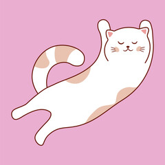 Cartoon cat. Vector illustration character cute kitten