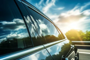 Fotobehang Enhance your car's privacy and reduce sun glare with professional window tinting. Generative AI © Amaia