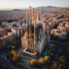sagrada familia, Barcelona, top view