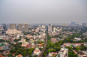 Fototapeta na wymiar Jakarta skyline at dusk, Indonesia