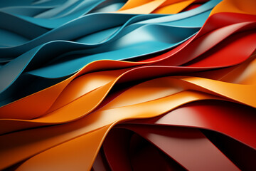 Fototapeta premium Abstract Background 3D shape wave colorful