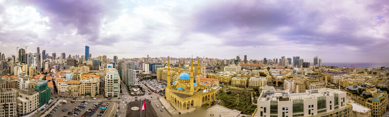 Obraz premium Amazing aerial panorama of Beirut, Lebanon