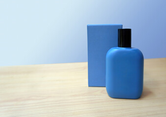 Blue color perfume bottle with storage box 