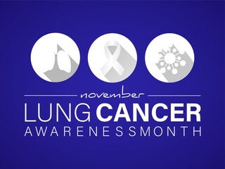 Lung Cancer Awareness Calligraphy Poster Design and Banner, background design template. November is Cancer Awareness Month.