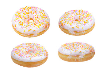 Fototapeta na wymiar Sweet tasty donut isolated on white.