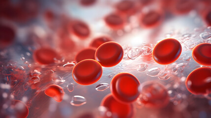red blood cells flowing through vein