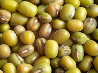 Peas mung bean close-up top view.