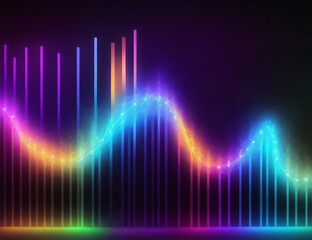 Fototapeta premium abstract background with colored sound waves