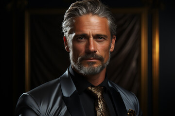 Fototapeta premium Studio portrait of middle age man on different colours background