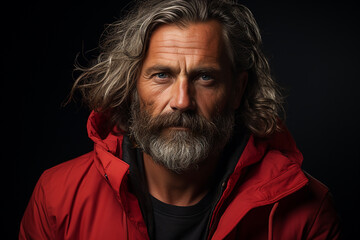 Fototapeta premium Studio portrait of middle age man on different colours background