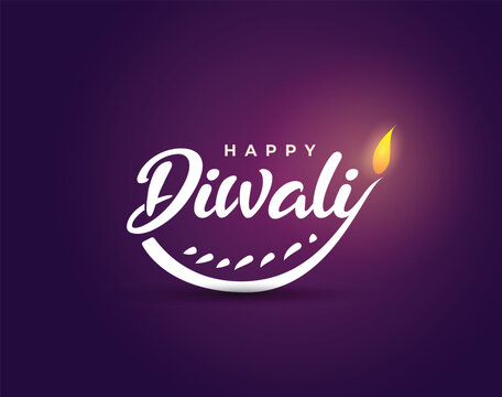 Happy Diwali greeting card concept. India festival of lights holiday invitations template, banner, card, postcard. Vector illustration. Happy Diwali concept background.