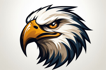 Fototapeta premium Falcon and eagle mascot logo template for sports teams t-shirts or posters on white background 