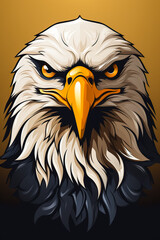 Falcon and eagle mascot logo template for sports teams t-shirts or posters on white background 