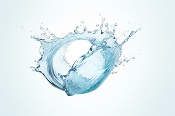 A round splash of refreshing water. Clean, sparkling, and isolated on a white background. Representing a healthy and abstract beverage. Generative AI