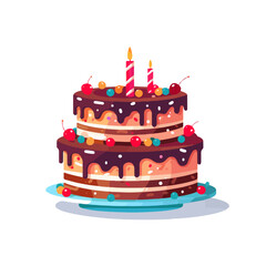 birthday cake sticker and party element