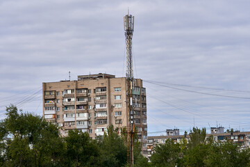 Fototapeta na wymiar fragment of Soviet architecture in Ukraine