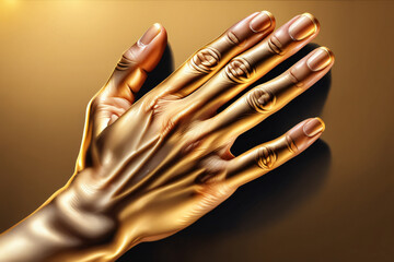 Elegante goldene Hand Hintergrund close up