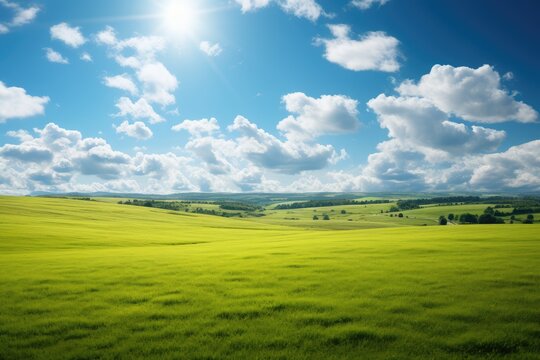Natural scenic green meadow background