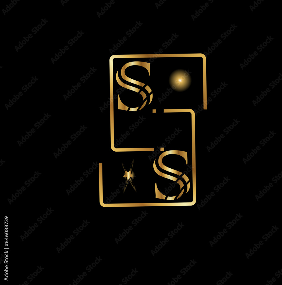 Wall mural creative golden latter s logo design