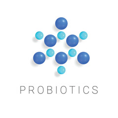 3D Prebiotic icon or logo. probiotics symbol. Vector illustration.