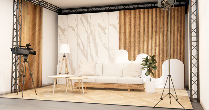 Sofa japan on room tropical interior.3D rendering