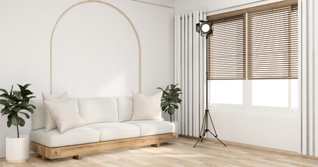 Sofa japan on room tropical interior.3D rendering