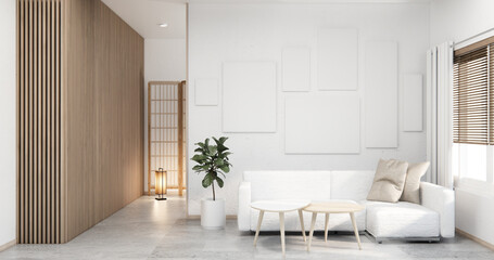 Sofa japan on room tropical interior.3D rendering