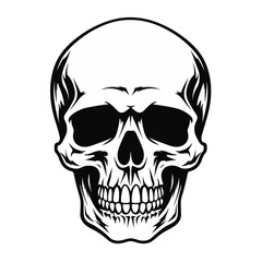 Einfaches Totenkopf Porträt in schwarz-weiß