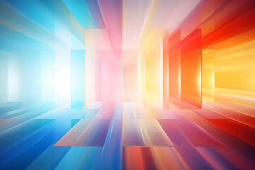 AI Generated, multi-colored abstract background, smooth lines, waves, rainbow color,
