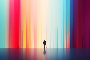 AI Generated, multi-colored abstract background, smooth lines, waves, rainbow color,