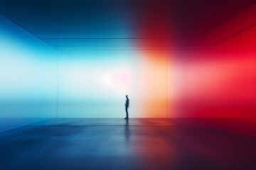 AI Generated, multi-colored abstract background, smooth lines, waves, rainbow color,