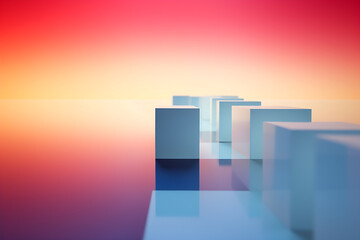 AI Generated, multi-colored abstract background, smooth lines, waves, rainbow color,