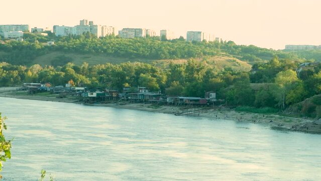 View of the Dnieper River in Ukraine. Beautiful nature.
