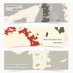 Abstract painting, strokes and doodles banner set. Website header with place for your text, social media advertisement. Hand drawn texture creative abstract design, sale brochure templates. Modern art