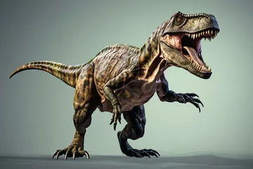 Fotobehang Image of an acrocanthosaurus dinosaur on a plain background. Generative AI © Koda