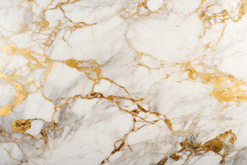 Fototapeta premium White Marble Background with Shiny Gold Pattern, Modern Design - Generative AI